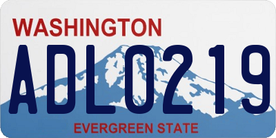 WA license plate ADL0219