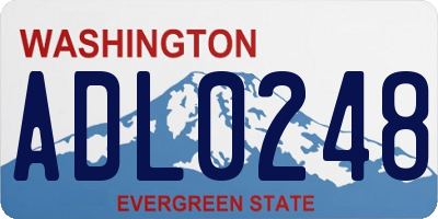 WA license plate ADL0248