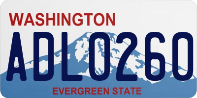 WA license plate ADL0260