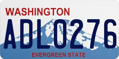 WA license plate ADL0276