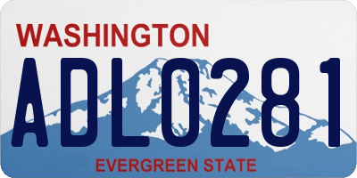 WA license plate ADL0281