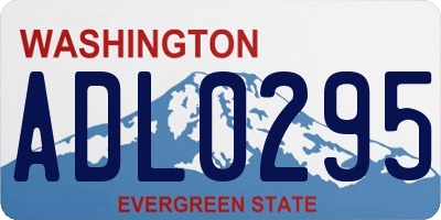 WA license plate ADL0295
