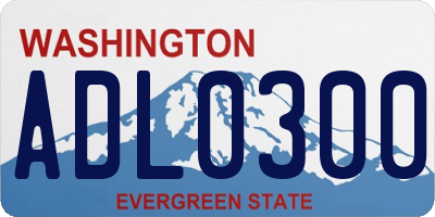WA license plate ADL0300
