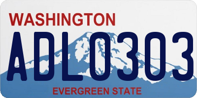 WA license plate ADL0303