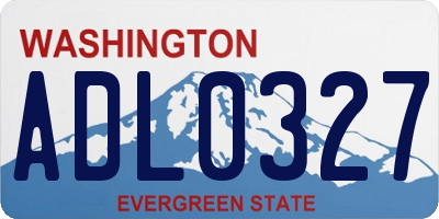 WA license plate ADL0327
