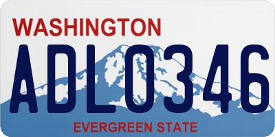 WA license plate ADL0346
