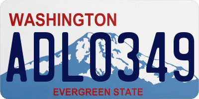 WA license plate ADL0349