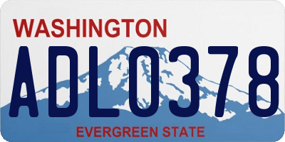 WA license plate ADL0378