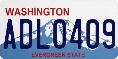 WA license plate ADL0409