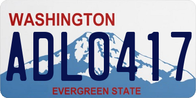 WA license plate ADL0417
