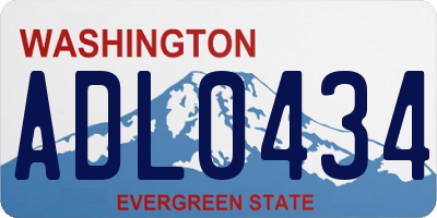 WA license plate ADL0434