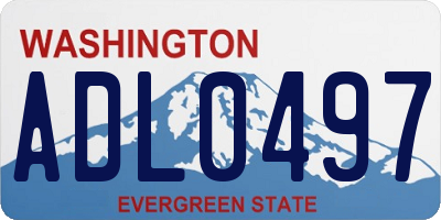 WA license plate ADL0497