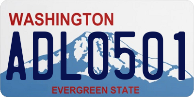 WA license plate ADL0501