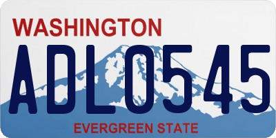 WA license plate ADL0545
