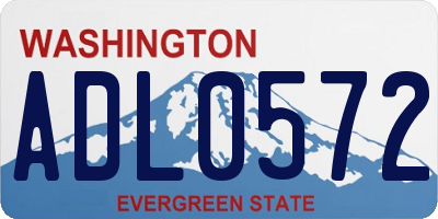 WA license plate ADL0572