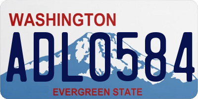 WA license plate ADL0584