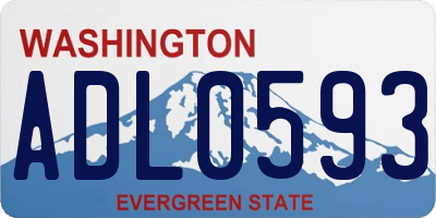 WA license plate ADL0593
