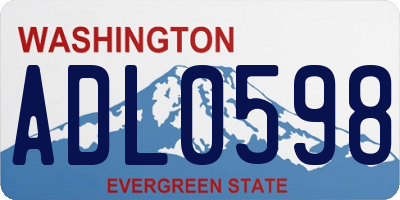WA license plate ADL0598