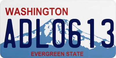 WA license plate ADL0613