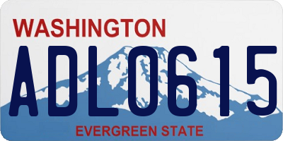 WA license plate ADL0615
