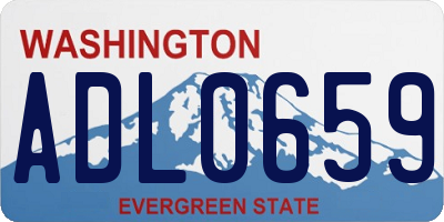 WA license plate ADL0659