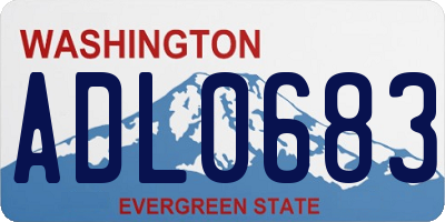 WA license plate ADL0683