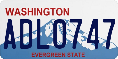 WA license plate ADL0747