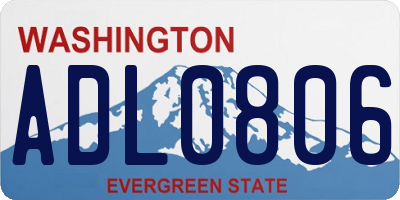 WA license plate ADL0806
