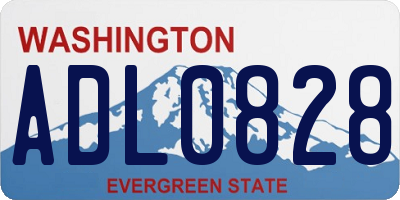 WA license plate ADL0828