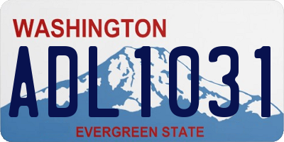 WA license plate ADL1031