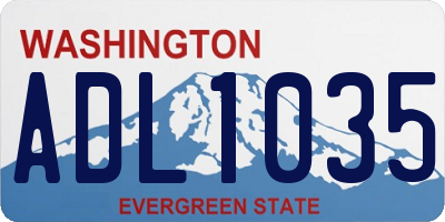 WA license plate ADL1035