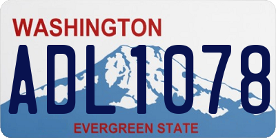 WA license plate ADL1078