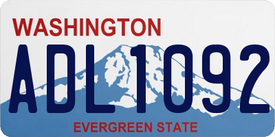 WA license plate ADL1092