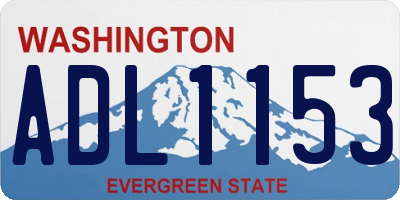 WA license plate ADL1153