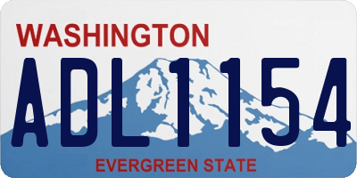 WA license plate ADL1154