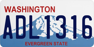 WA license plate ADL1316