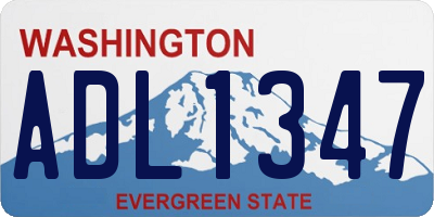 WA license plate ADL1347