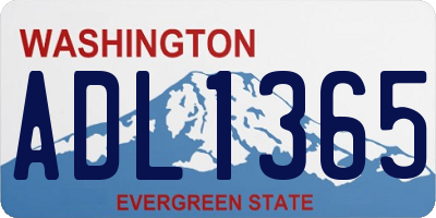 WA license plate ADL1365