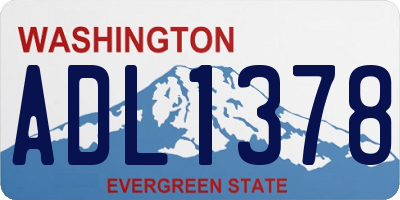 WA license plate ADL1378