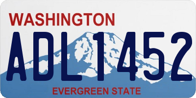 WA license plate ADL1452