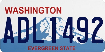 WA license plate ADL1492