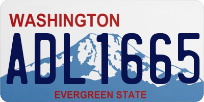 WA license plate ADL1665