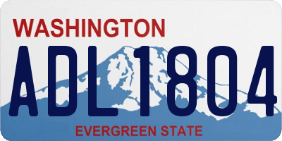 WA license plate ADL1804