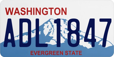 WA license plate ADL1847