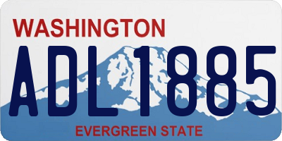 WA license plate ADL1885