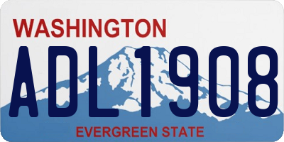 WA license plate ADL1908
