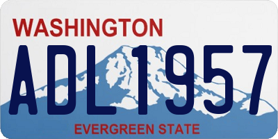 WA license plate ADL1957