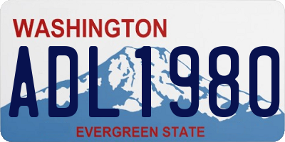 WA license plate ADL1980
