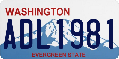 WA license plate ADL1981