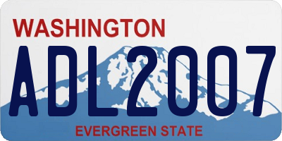 WA license plate ADL2007